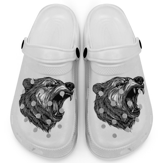 Wild Bear's Head With Sharp Teeth Clogs