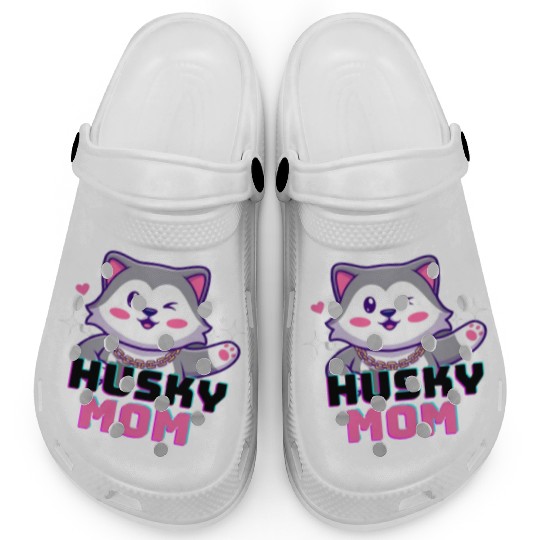 Husky Dog Mom, husky lover Clogs