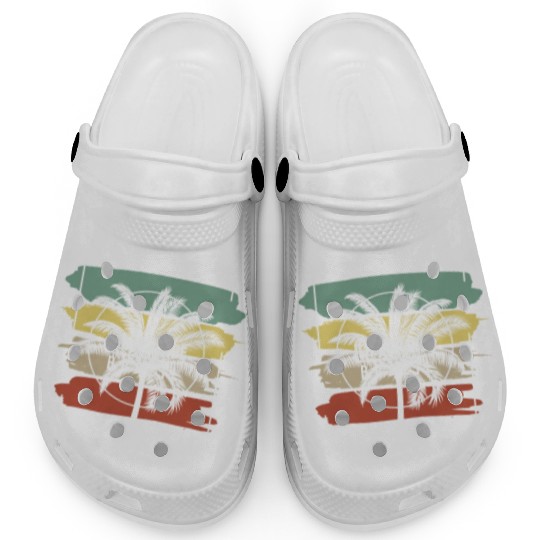 Ilha Grande Brazil Artistic Palm Tree Retro Clogs