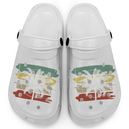 Saint Tropez Artistic Palm Tree Retro Clogs