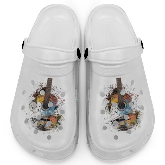 Guitar Player Guitarist Musical Notes Band Music Clogs