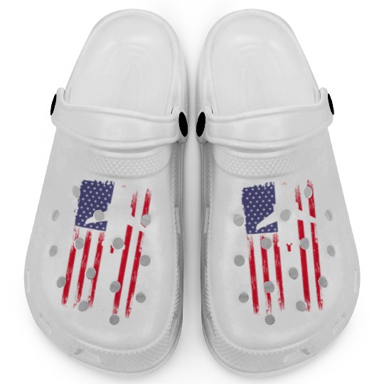 Aircraft Mechanic Aviation Usa Flag Clogs