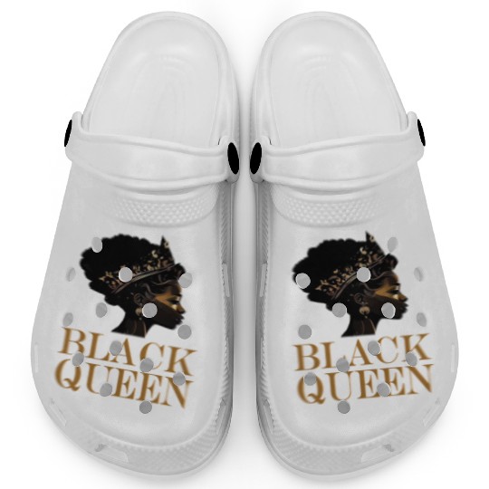 Womens Black Queen Clogs