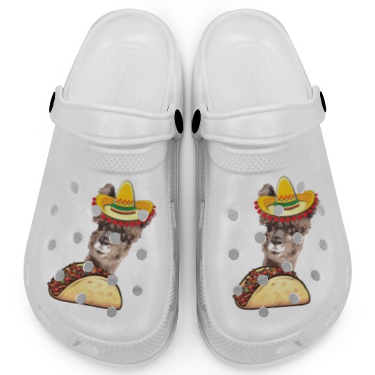 Llama Eating Taco Lover Cinco de Mayo Clogs