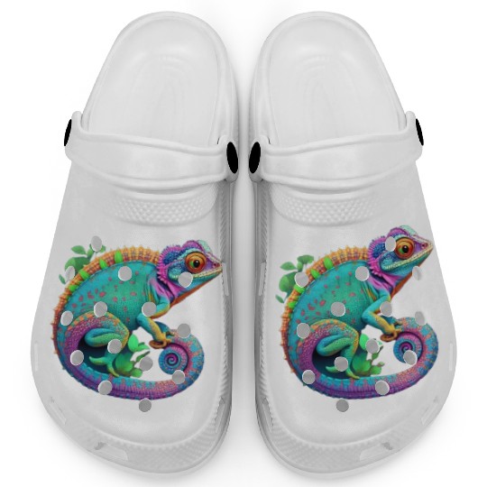 Cute Chameleon is a colorful beautiful Cute animal Clogs