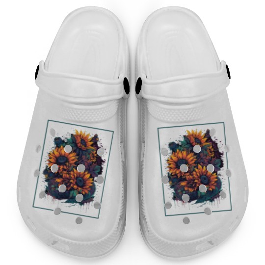 Psychedelic Sunflowers Garden Nature Lover Gift Clogs