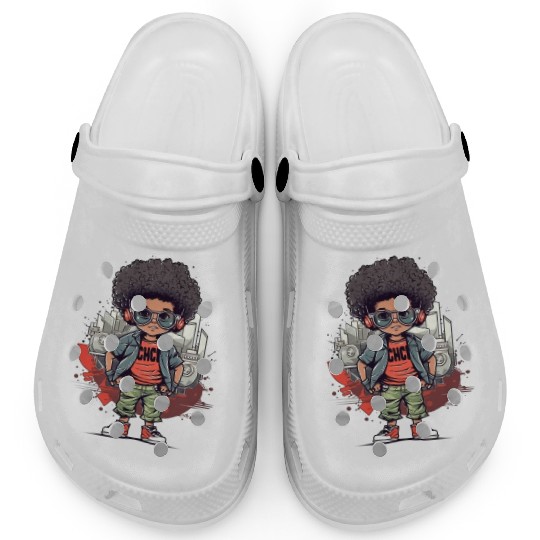 Sweet Kid Rocking with Epic & Crazy Sticker! Clogs