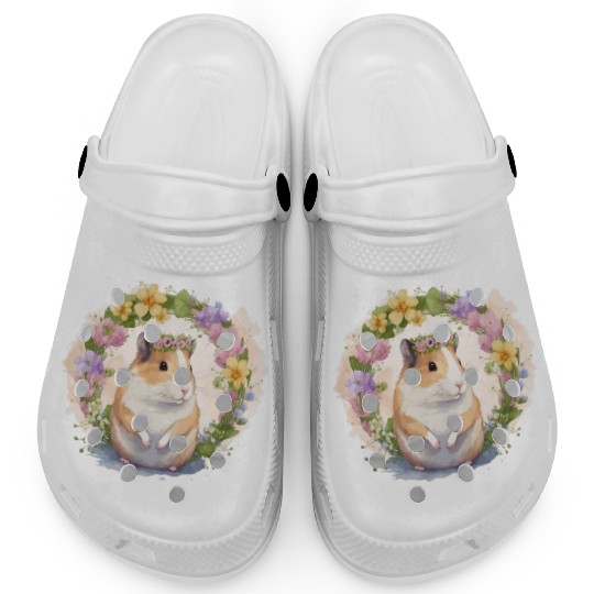 Cute Hamster Flower Crown Boho Aesthetic Floral An Clogs