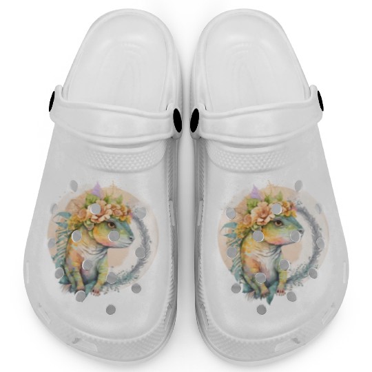 Cute Lizard Chameleon Flower Crown Pet Reptile Lov Clogs