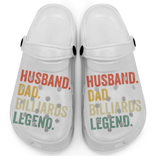 Pool Player Funny Husband Dad Billiards Legend Clogs