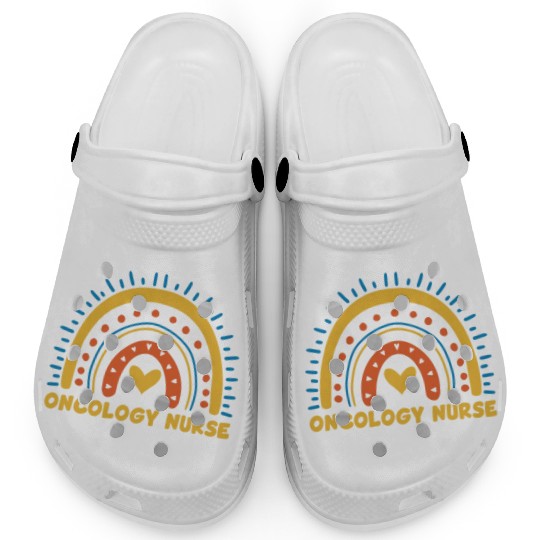 Great Oncology Nurse Rainbow RN Nurses Team Clogs