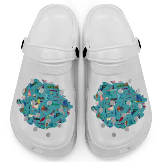 Sailing Boats Multi Blue Clogs
