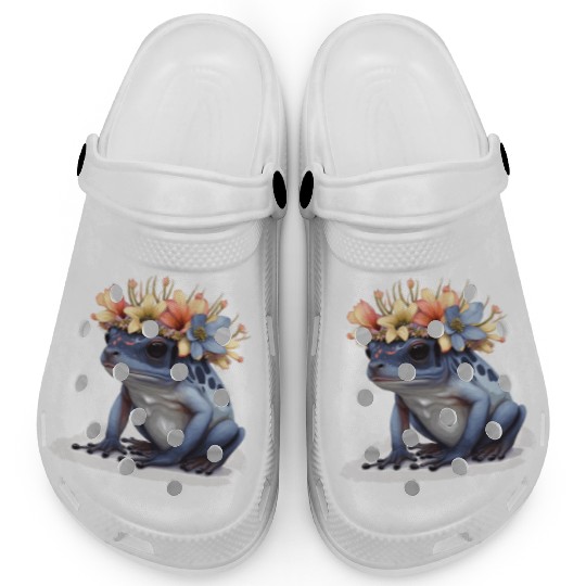 Cute Poison Dart Frog Flower Crown Amphibian Lover Clogs