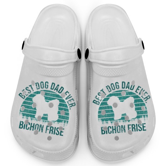 Best Dog Dad Ever Bichon Frise Dog Gift for Men Clogs