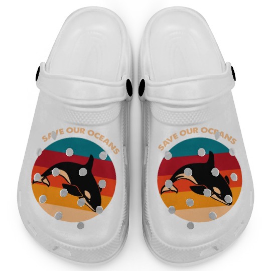 Save Our Oceans Wildlife Orca Whale Climate Change Clogs
