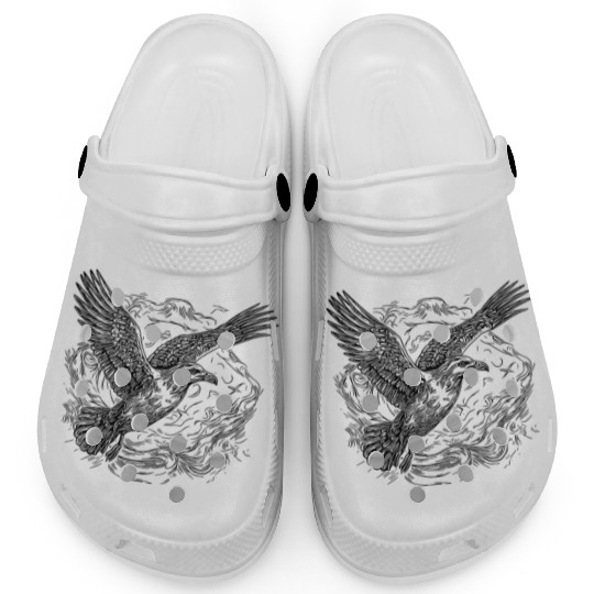 Flying Seagull Over The Water Cloud Clogs