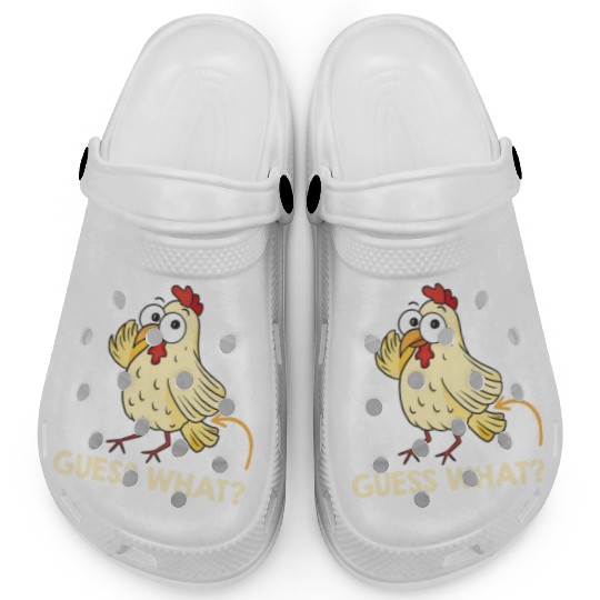 Guess What Chicken Butt Chickens Farmer Clogs
