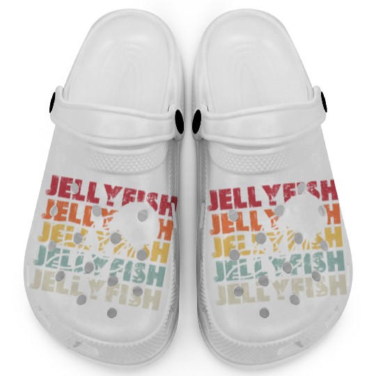 Retro Jellyfish Silhouette Men Women Ocean Lover Clogs