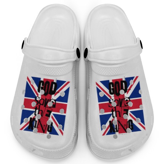 God Save The King Charles British Royal Punk Clogs