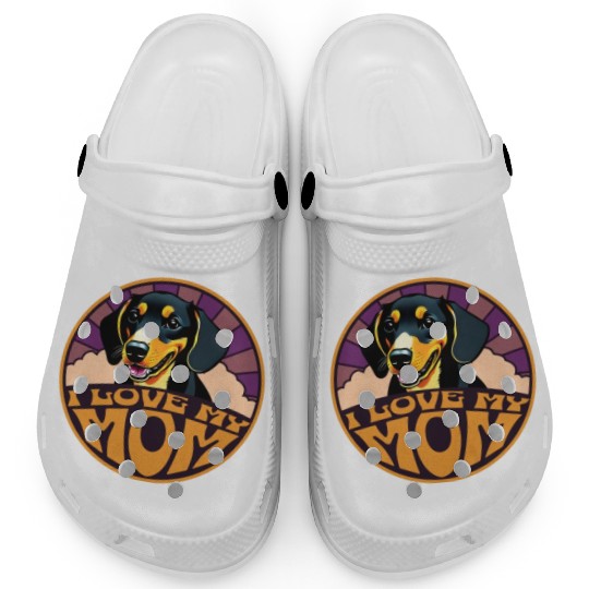 I Love My Mom -Dachshund Clogs