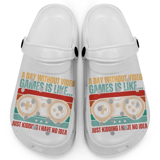 Retro Sunset Video Game Lover Clogs