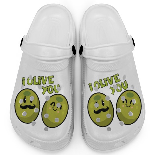 Green Olives Valentine Olive You Clogs