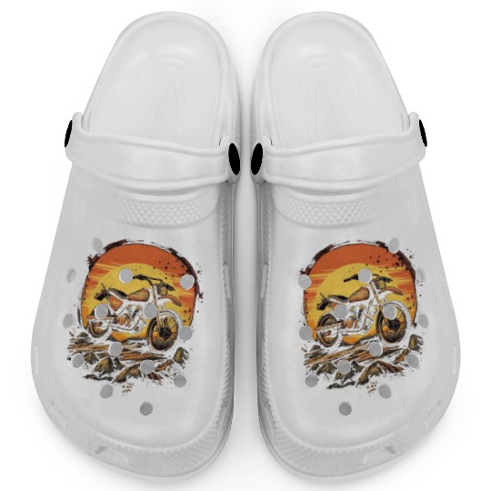 Dirt Bike Motorcycle Motorbike MX Biker Retro Clogs