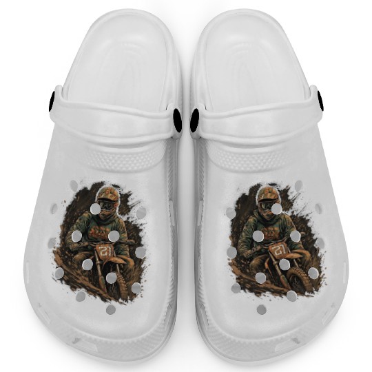 Dirt Bike Biker Stuck in Mud Offroad Rider Clogs