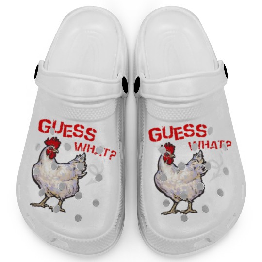 Funny Guess What Chicken Butt Farmer Chicken Buffs Clogs