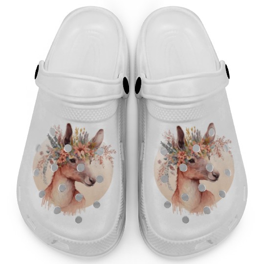 Cute Australian Kangaroo Flower Crown Animal Lover Clogs