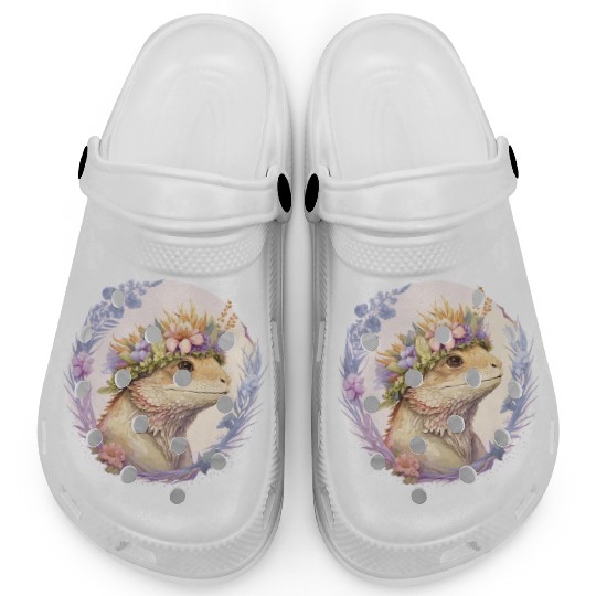 Floral Bearded Dragon Flower Crown Pet Lizard Love Clogs