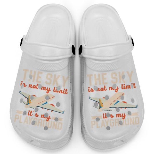 Airplane Plane Pilot Aviator Sky Flight Instructor Clogs