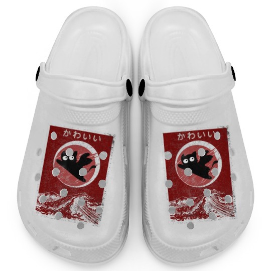 Kawaii Cat Japanese Black Anime Cat Clogs