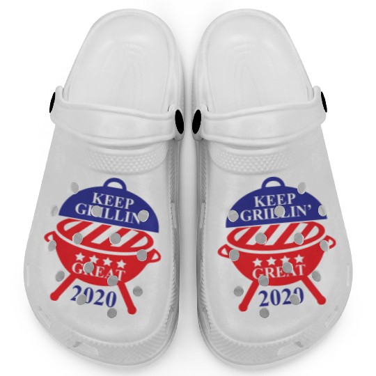 Keep Grillin Great 2020 Guys Republican Funny Gift Clogs