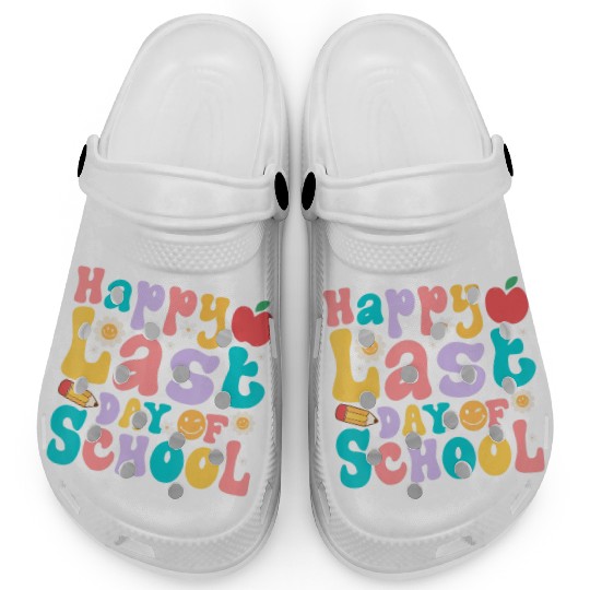 Happy Last Day Of School Teacher student Clogs