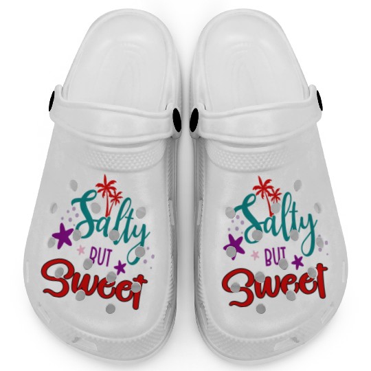 Salty but sweet Funny Beach Design Summer humor Clogs