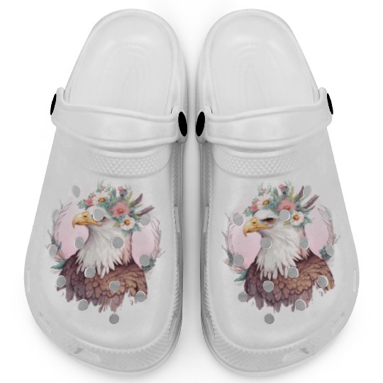 Birds Of Prey Bald Eagle Flower Crown Floral Birdi Clogs