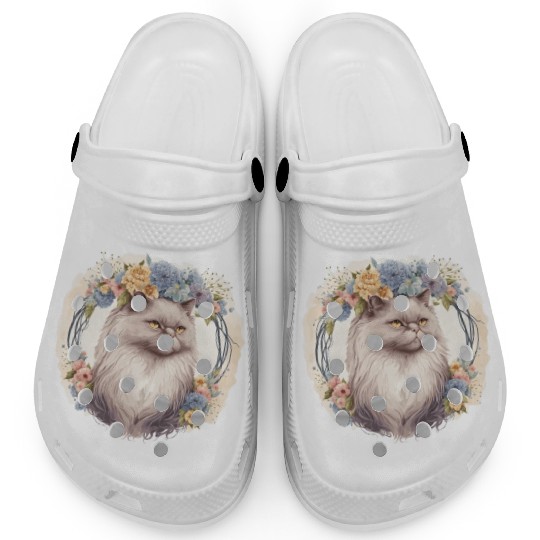 Cute Persian Cat Flower Crown Cats Pet Kitten Clogs
