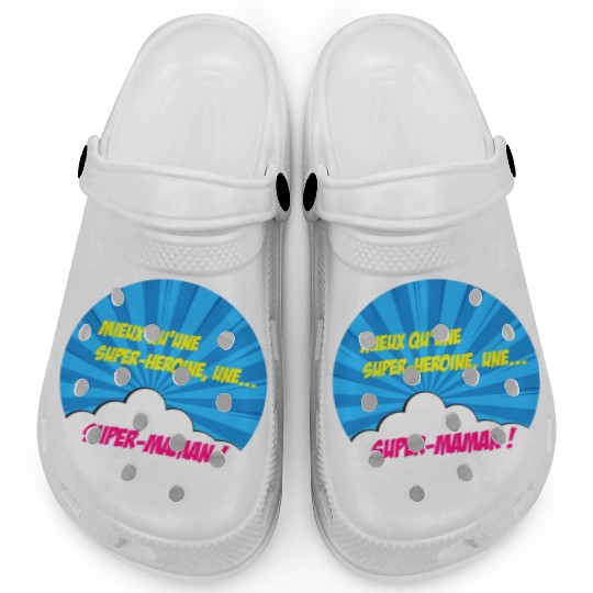 Super-mom super-hero. Best mom Mother's day Comics Clogs