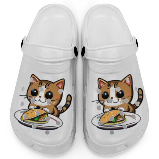 Cute Cat and Taco: A Playful Combination for Your Clogs