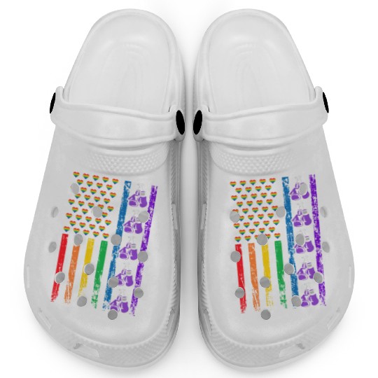 American Sports Rainbow Flag LGBT Pride Month Clogs
