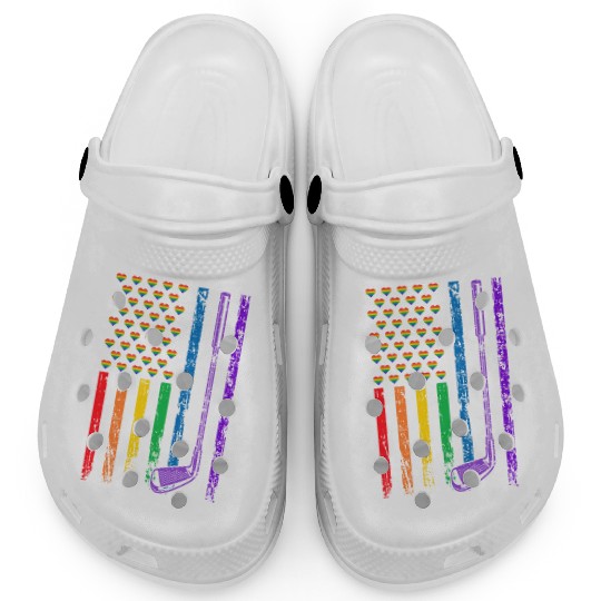 American Sports Rainbow Flag LGBT Pride Month Clogs