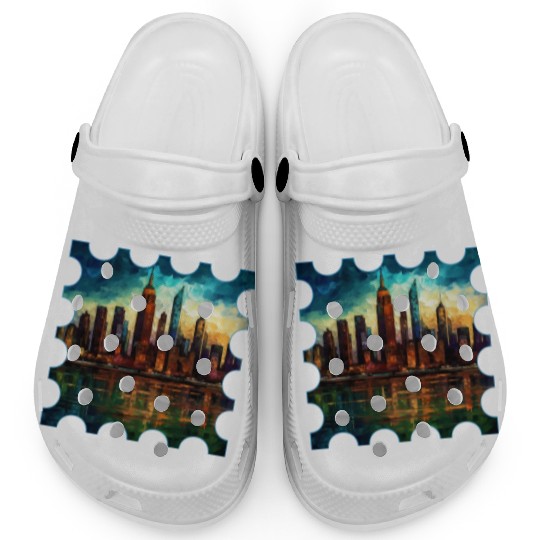 New York skyline Reverie A Symphony of Dreams Clogs