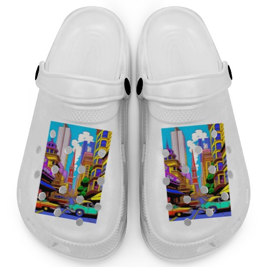 "Maximalist Chaos: chaotic stunning San Francisco Clogs