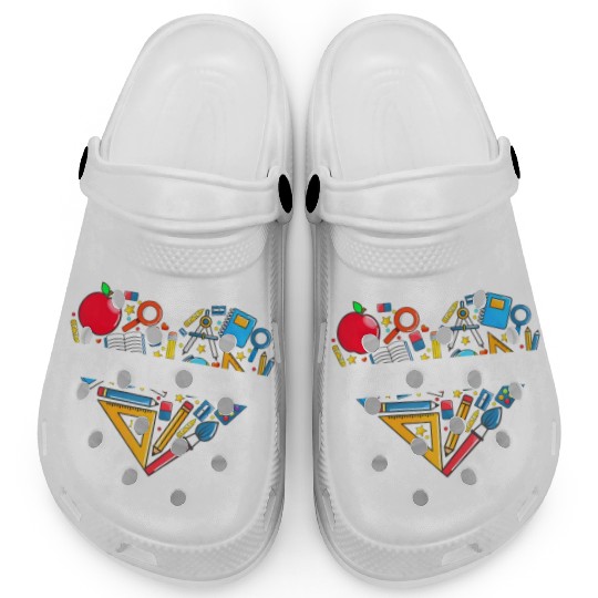 Teach Love Inspire Math Teacher Heart Back To Scho Clogs