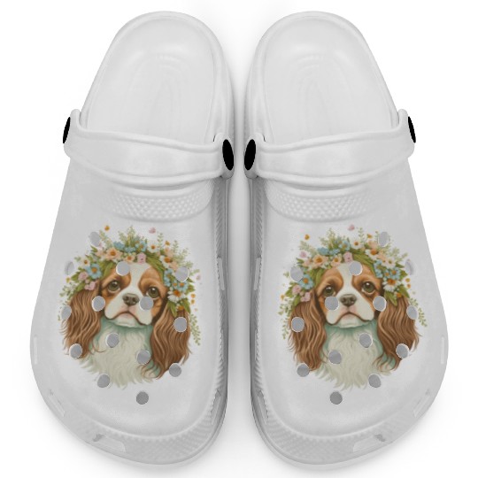 Cute Cavalier King Charles Spaniel Flower Crown Do Clogs