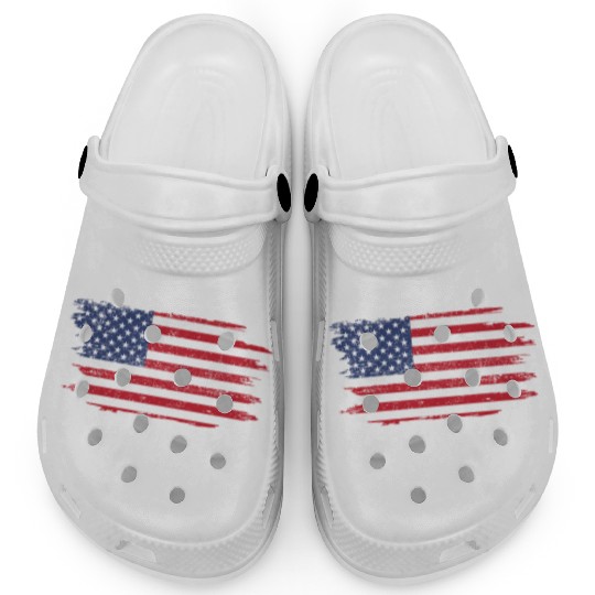 In God We Trust Us Flag Patriotic Clogs