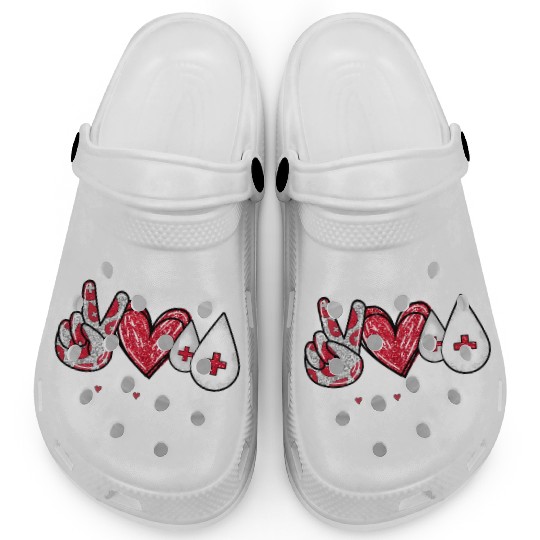 Peace Love Venipuncture Phlebotomist Clogs