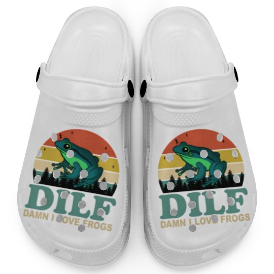 Dilf-Damn I Love Frogs Saying Frog-Amphibian Clogs