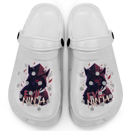 Powerful Boston Terrier Dog Ninja Clogs
